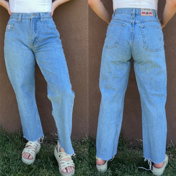 Rockies | Vintage Light Wash Straight Leg Raw-Hem High-Waist Western Jeans - Picture 9 of 9
